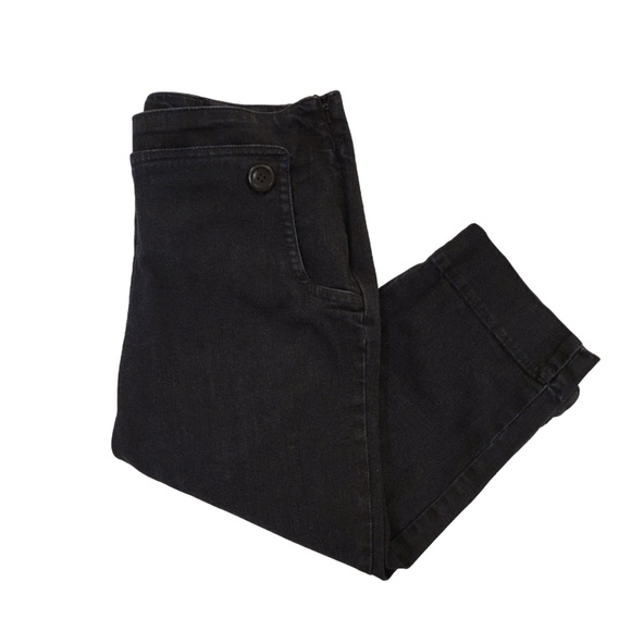Talbots Capri Jeans Petite Size 8P Blue Denim Big Sailor Botton Pockets - Picture 4 of 8